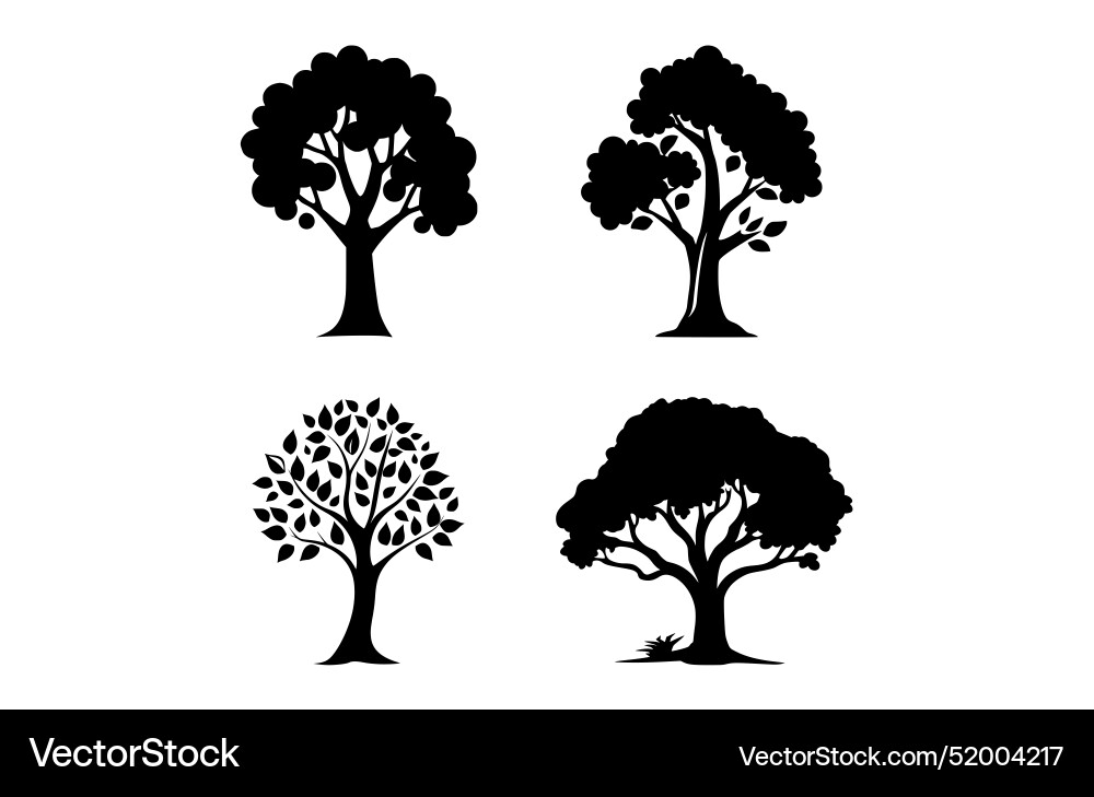 Tree icon set flat Vector Image