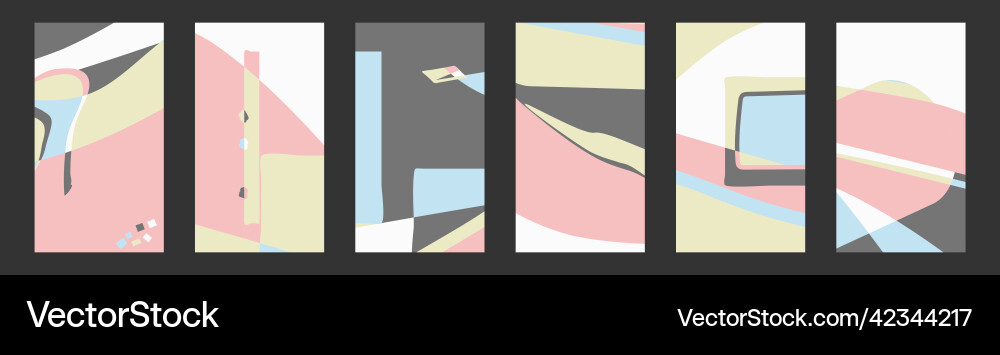 Vertical isolated background set 6 in 1 abstract Vector Image