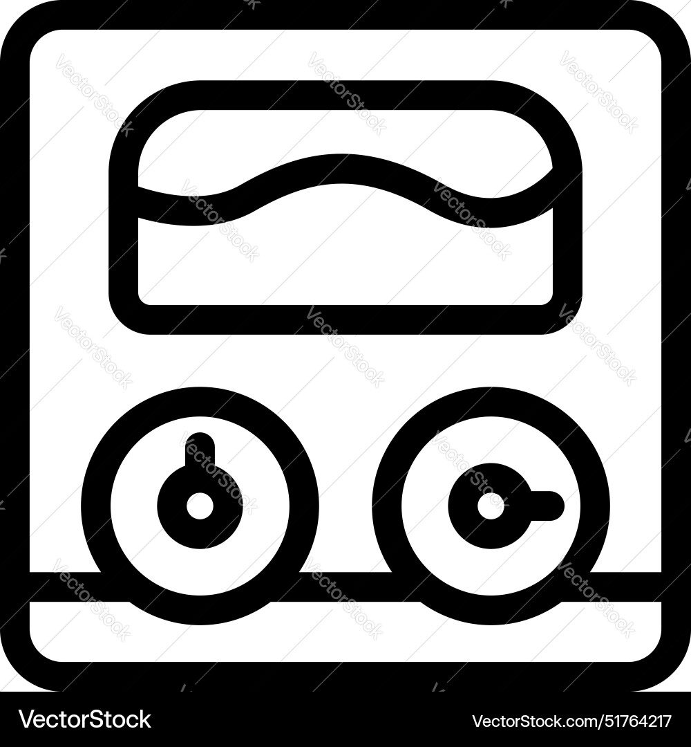 Washing machine dashboard with buttons showing Washing machine dashboard with buttons showing vector image