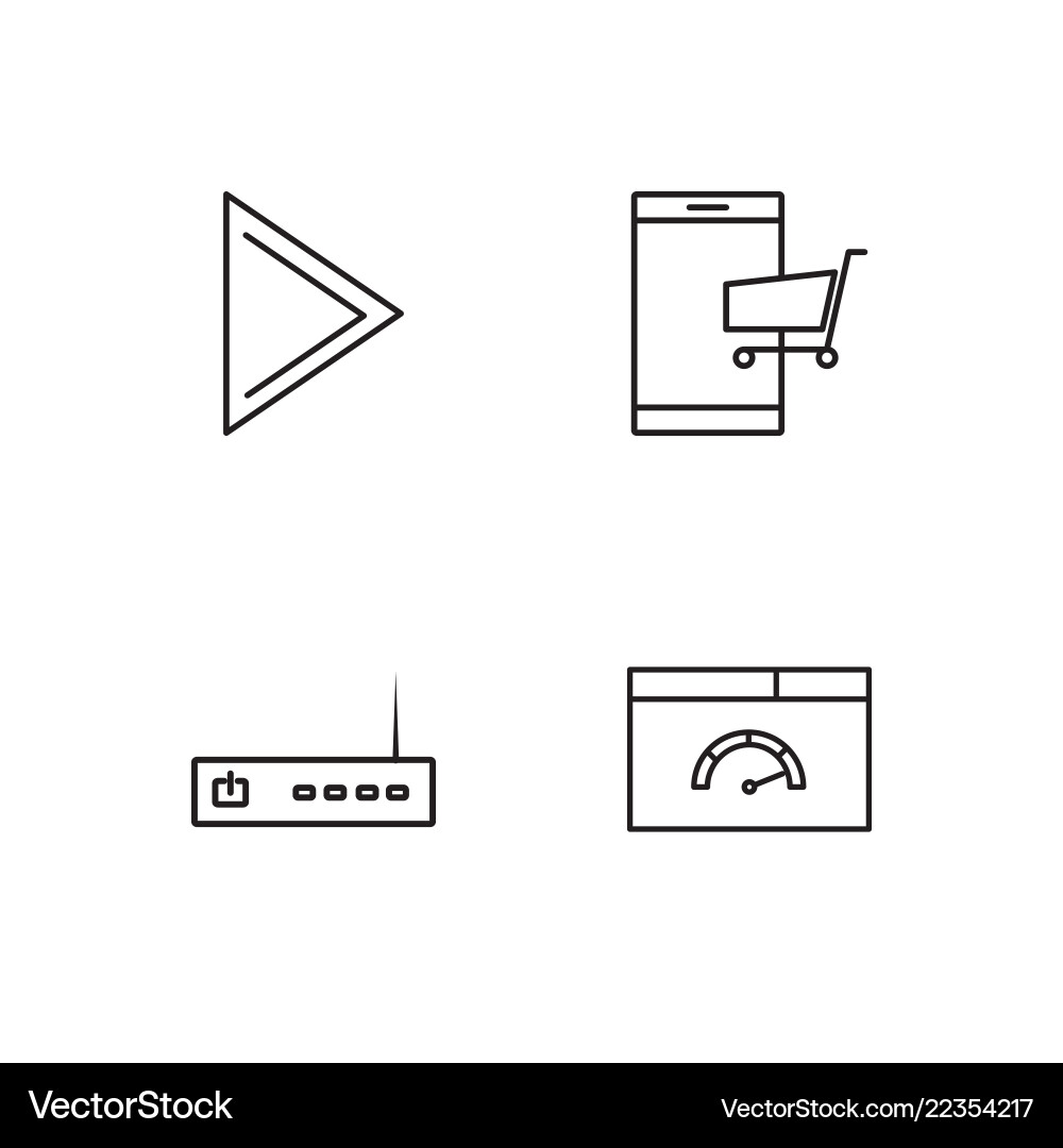 Web simple outlined icons set Web simple outlined icons set Vector Image