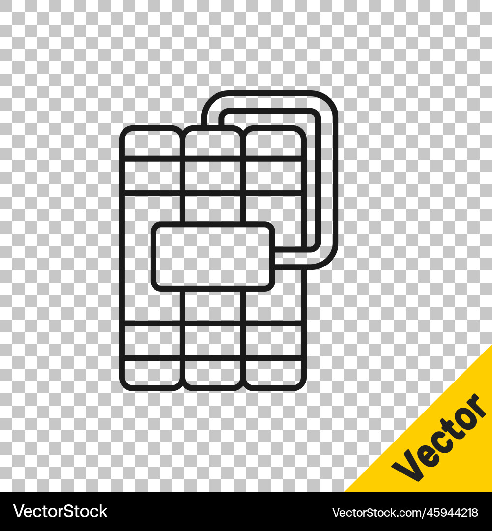 Black line detonate dynamite bomb stick and timer Black line detonate dynamite bomb stick and timer vector image