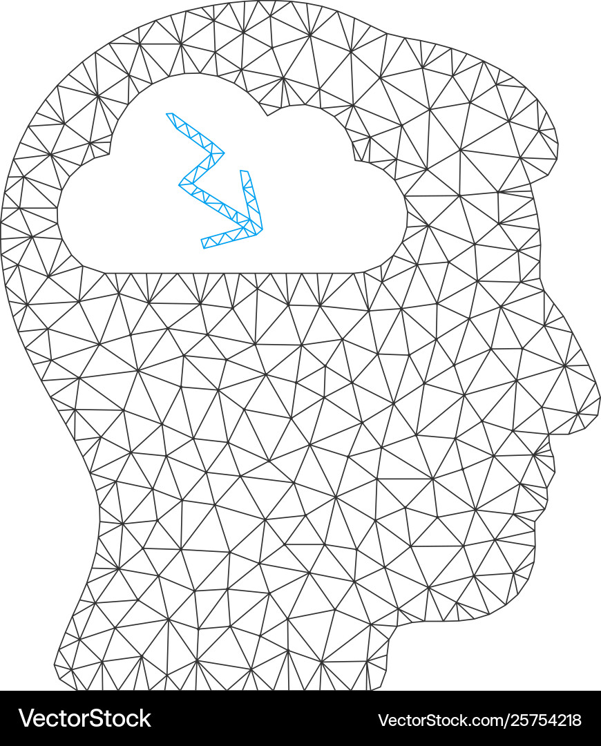 Brainstorming polygonal frame mesh Brainstorming polygonal frame mesh vector image
