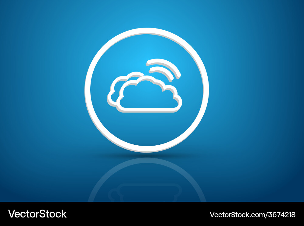 Clouds with wifi symbol vector image