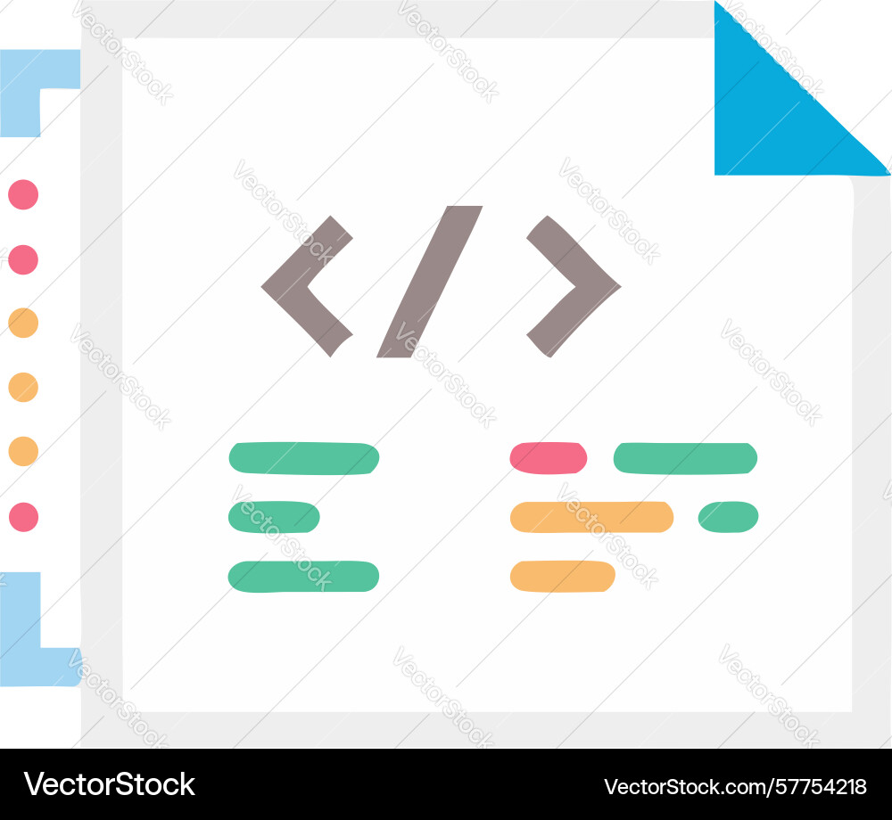 Code-Datei Dokument Icon Programmierung Entwicklung vektorbild