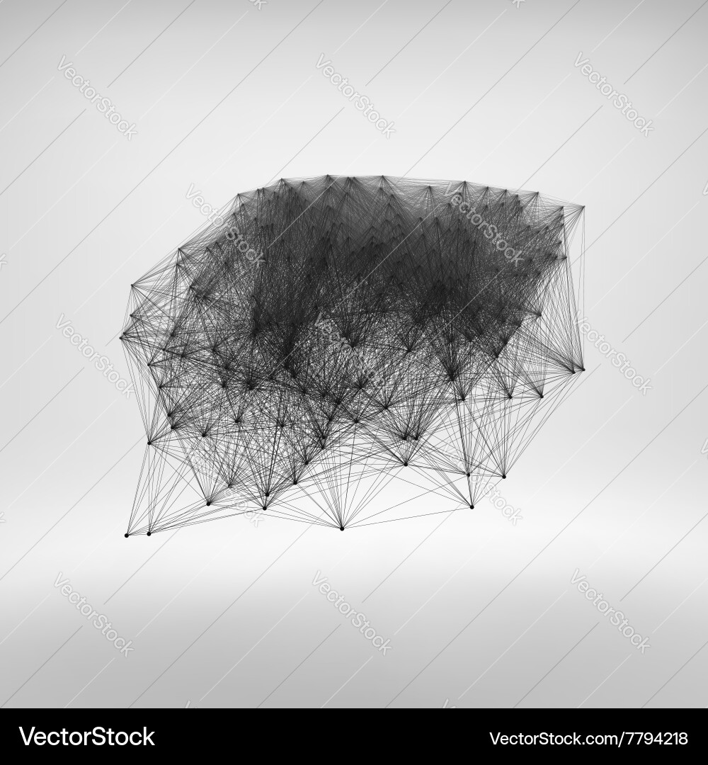 Connection structure wireframe vector image