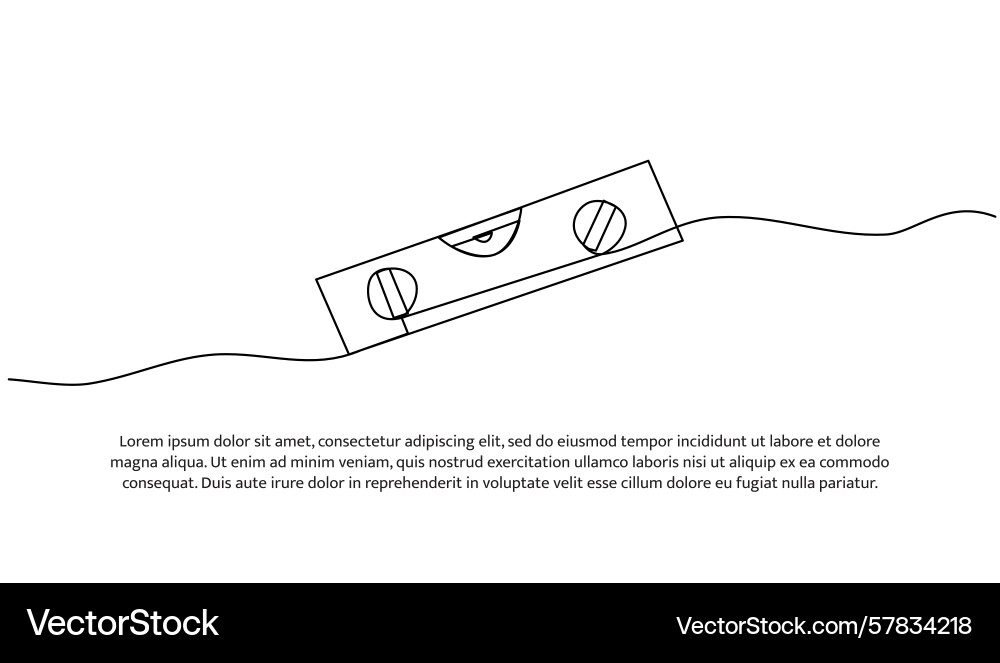Continuous line design of waterpass single Vector Image