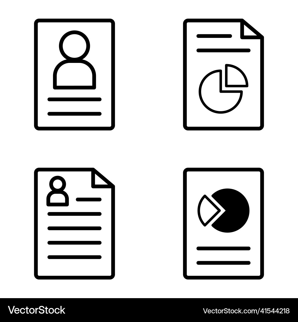 Docs1-2 flat icon set isolated on white background Docs1-2 flat icon set isolated on white background vector image