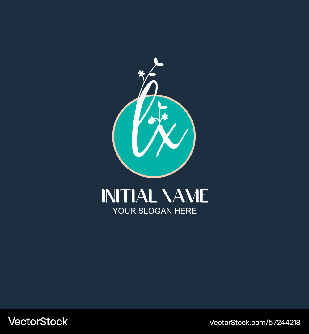 Elegant lx initial logo design with botanical Elegant lx initial logo design with botanical Vector Image