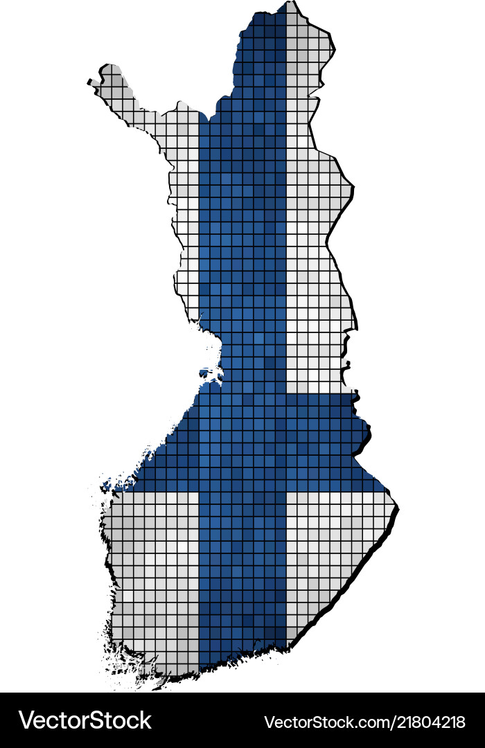Finland map with flag inside Vector Image