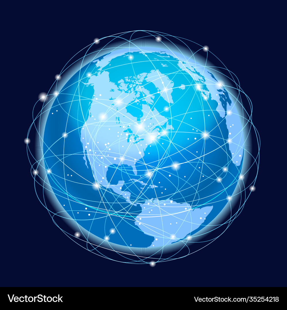 Global network system concept Global network system concept vector image
