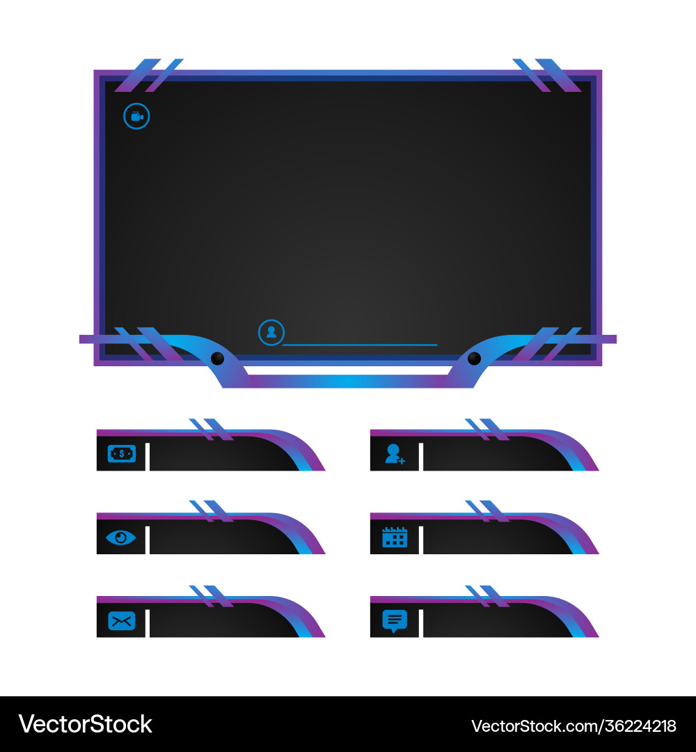 Gradient streaming screen overlay panel design Gradient streaming screen overlay panel design vector image