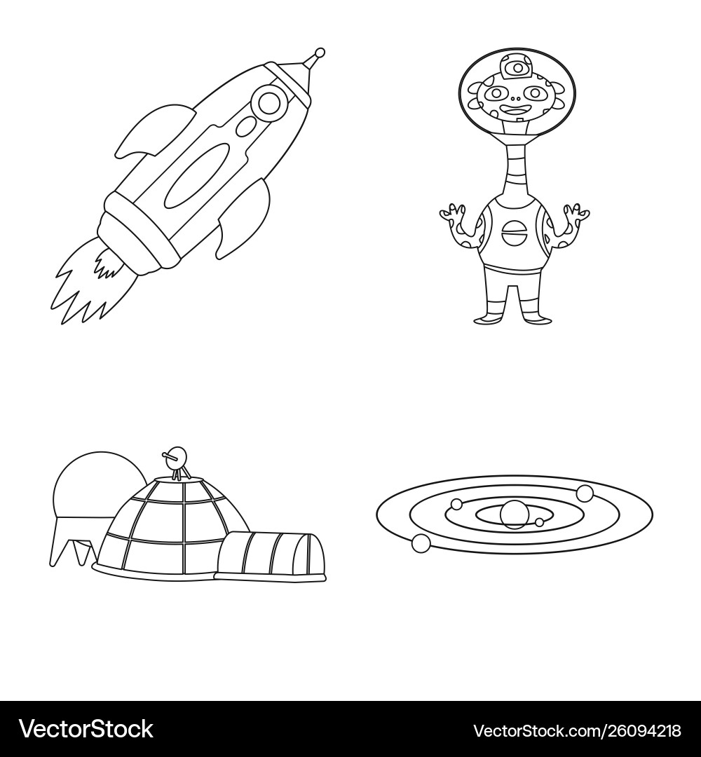 Isolated object space and galaxy icon set Isolated object space and galaxy icon set Vector Image