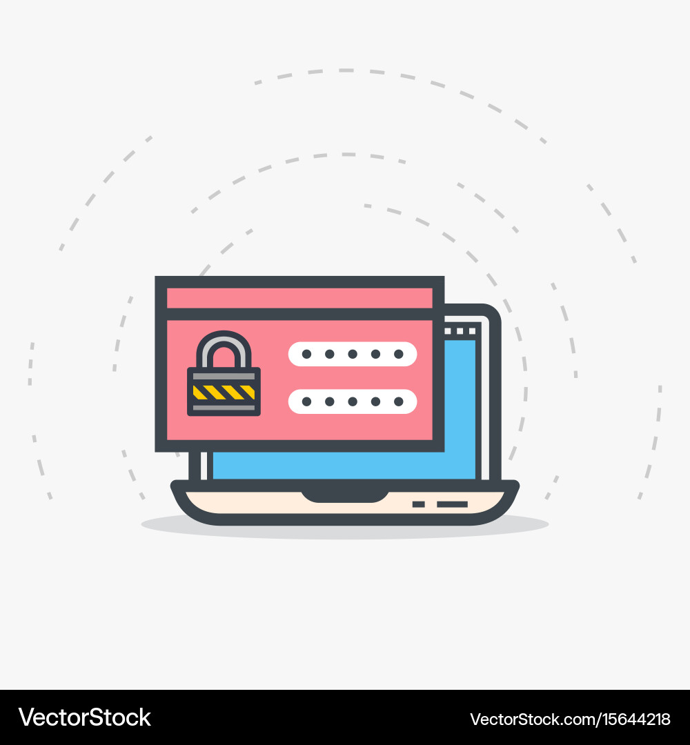 Laptop login and password Royalty Free Vector Image