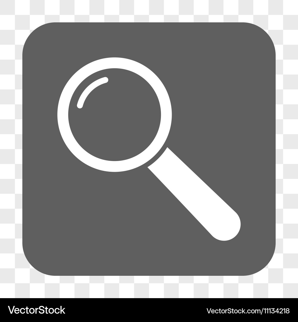 Magnifier rounded square button vector image