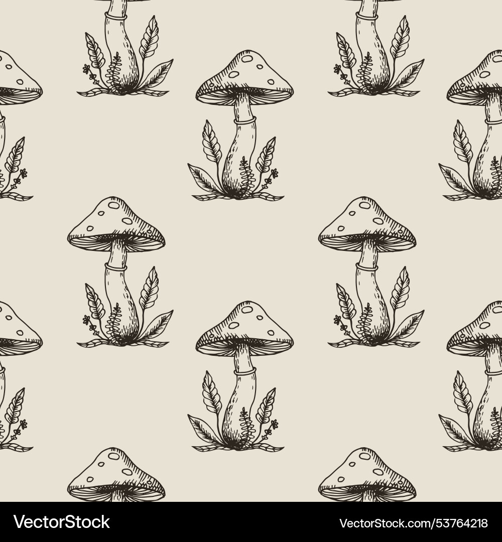 Nahtloses Muster mit fliegendem Agaric Nahtloses Muster mit fliegendem Agaric vektorbild
