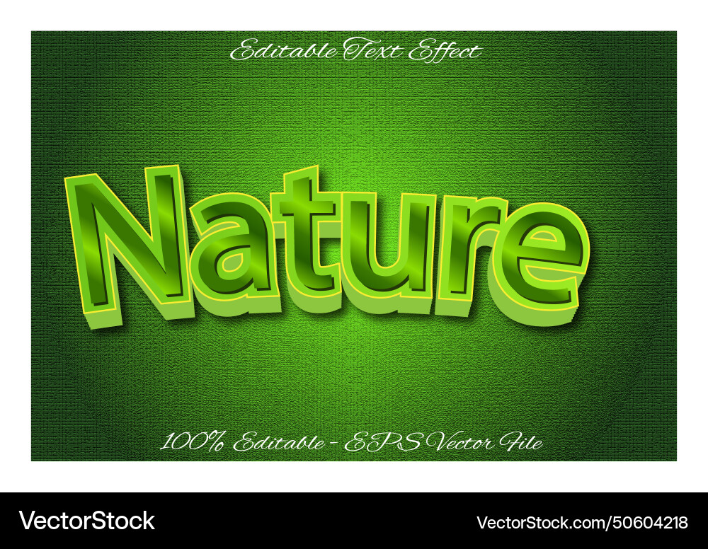 Nature editable text effect 3d emboss style design Nature editable text effect 3d emboss style design Vector Image