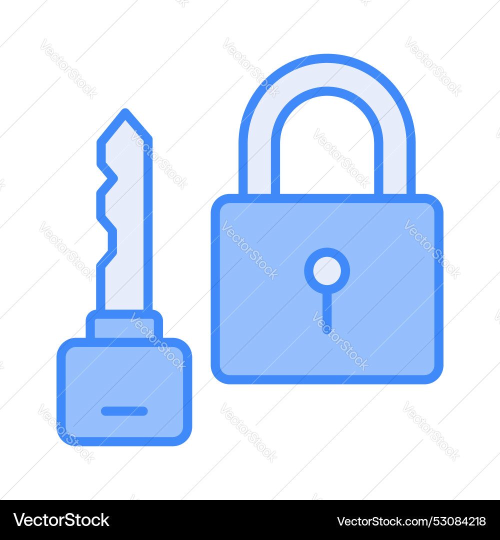 Padlock with key showing concept icon of private Vector Image