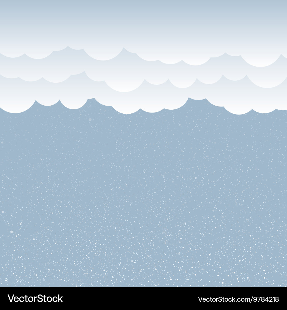 Paper clouds on a background of snow vector image