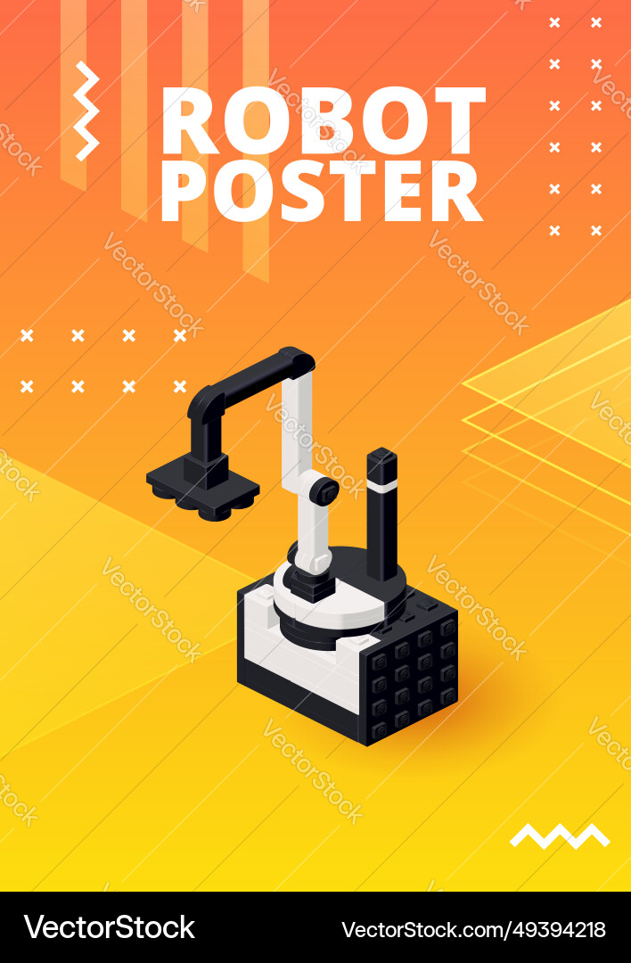 Poster with a robot loader for printing and design Poster with a robot loader for printing and design vector image