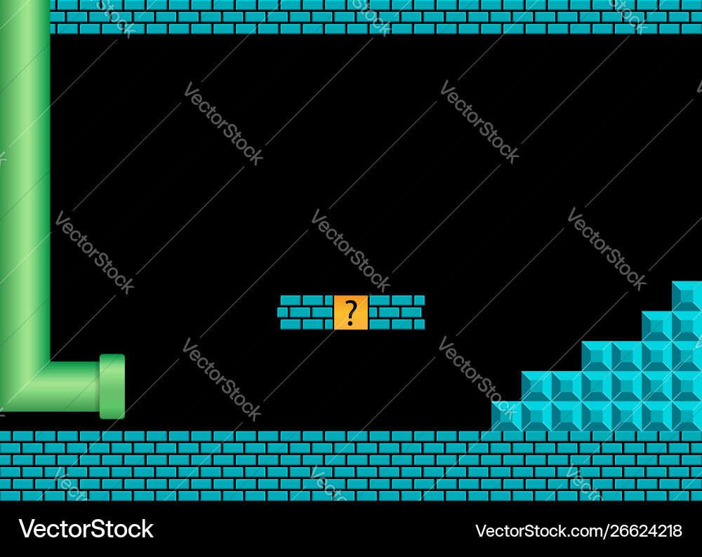 Retro Pixel Game Background vector image