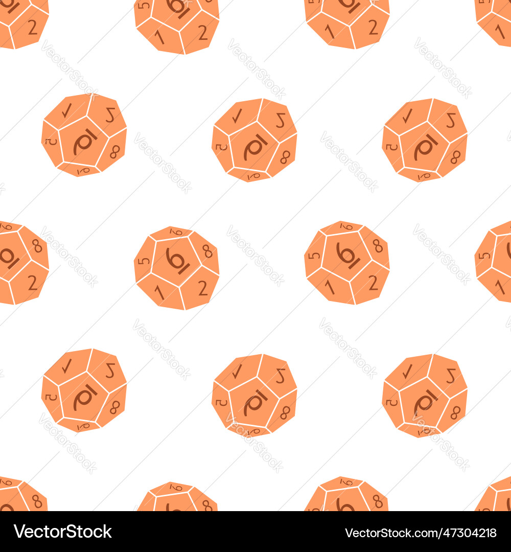 Seamless pattern with d12 dices Vector Image