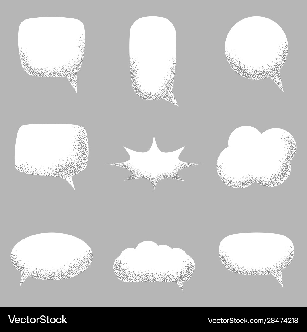 Set empty speech bubbles with noise sand Set empty speech bubbles with noise sand vector image