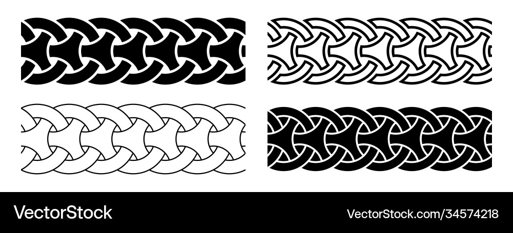 Set four seamless meander patterns repeating Set four seamless meander patterns repeating vector image