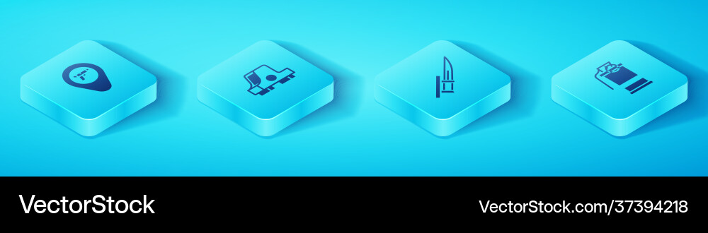 Set isometric location with weapon collimator Vector Image