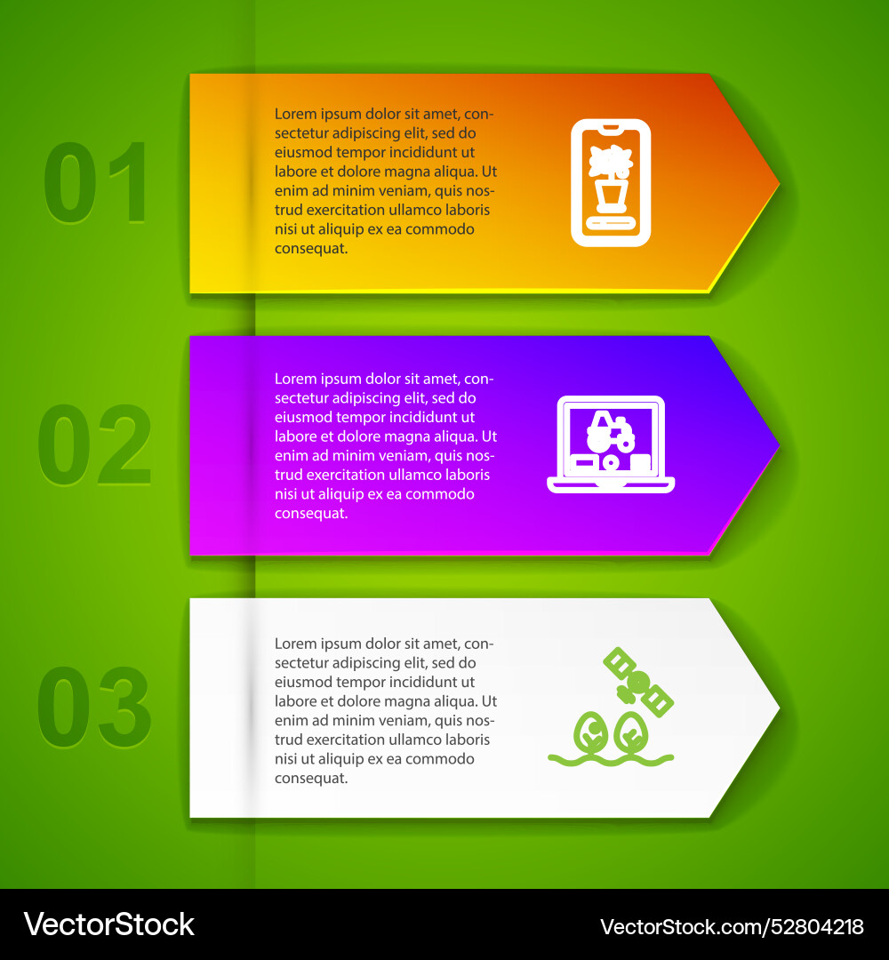 Set line smart control farming system laptop Vector Image