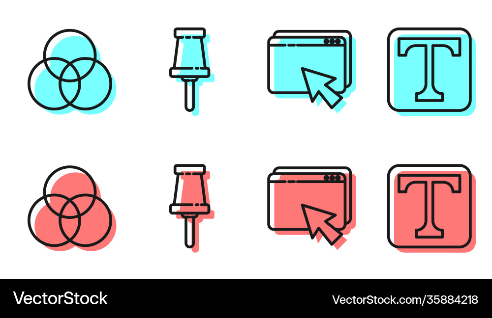 Set line web design and development rgb cmyk Set line web design and development rgb cmyk vector image