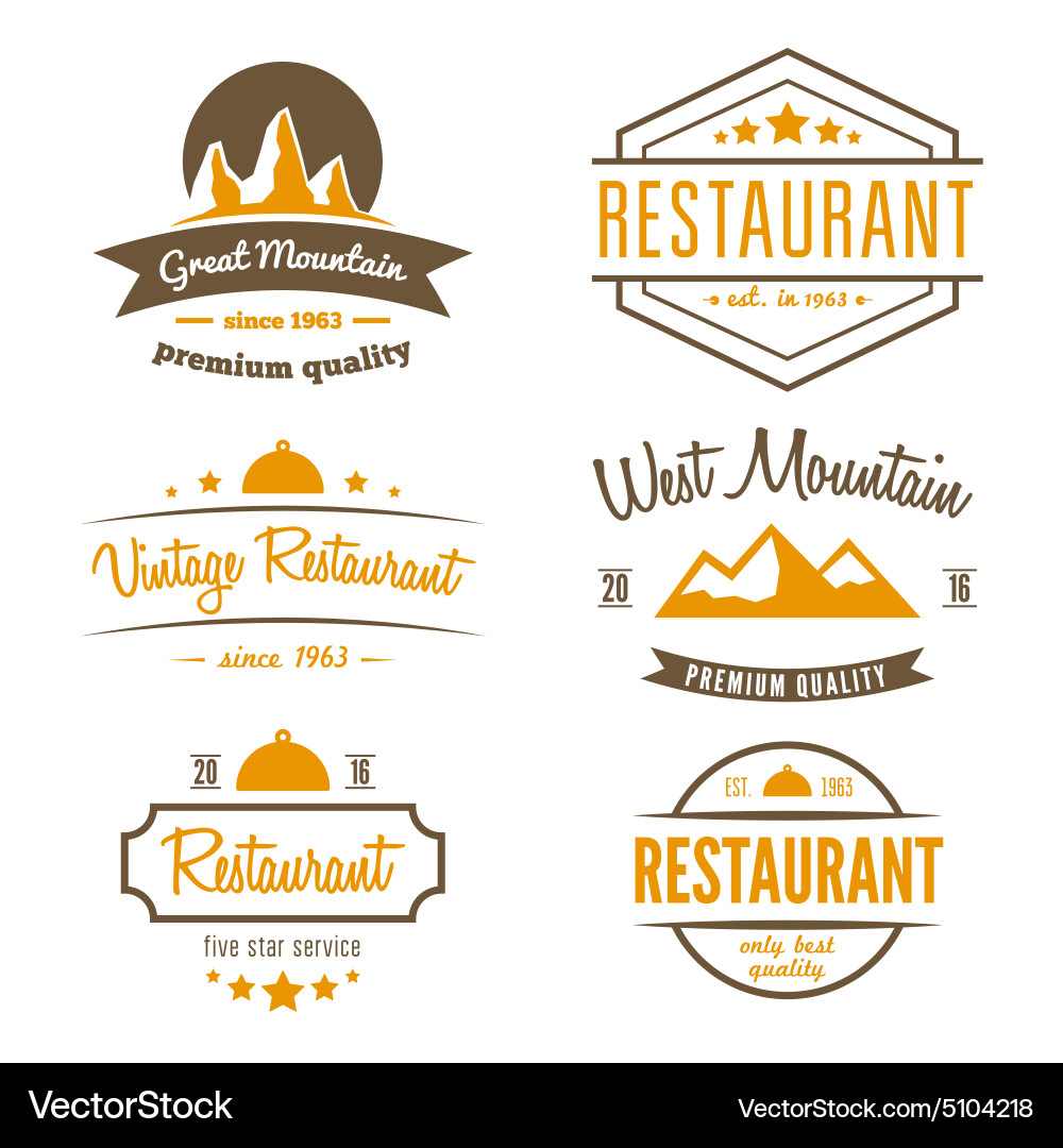 Set of different logo label emblem badge Vector Image