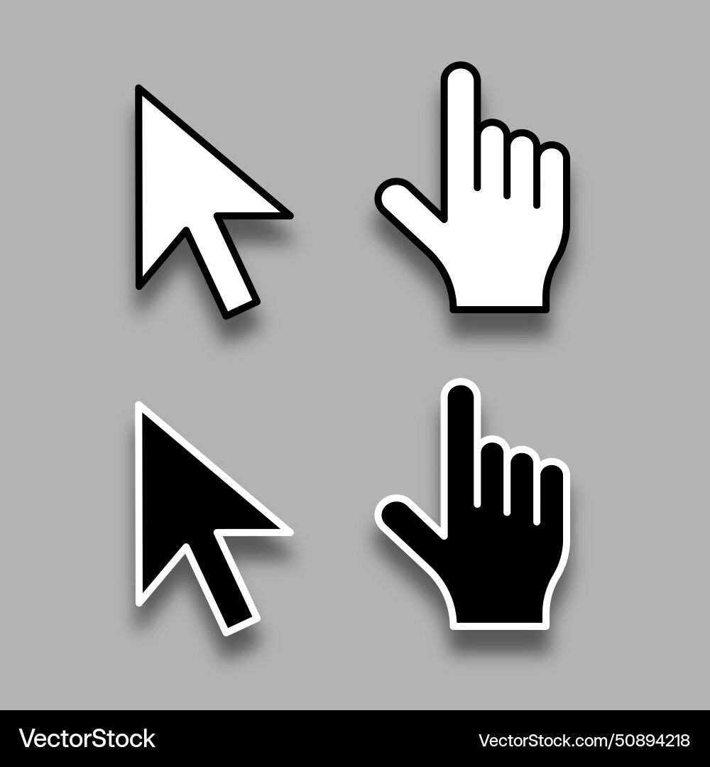 Set of hand finger and cursor symbol design Vector Image