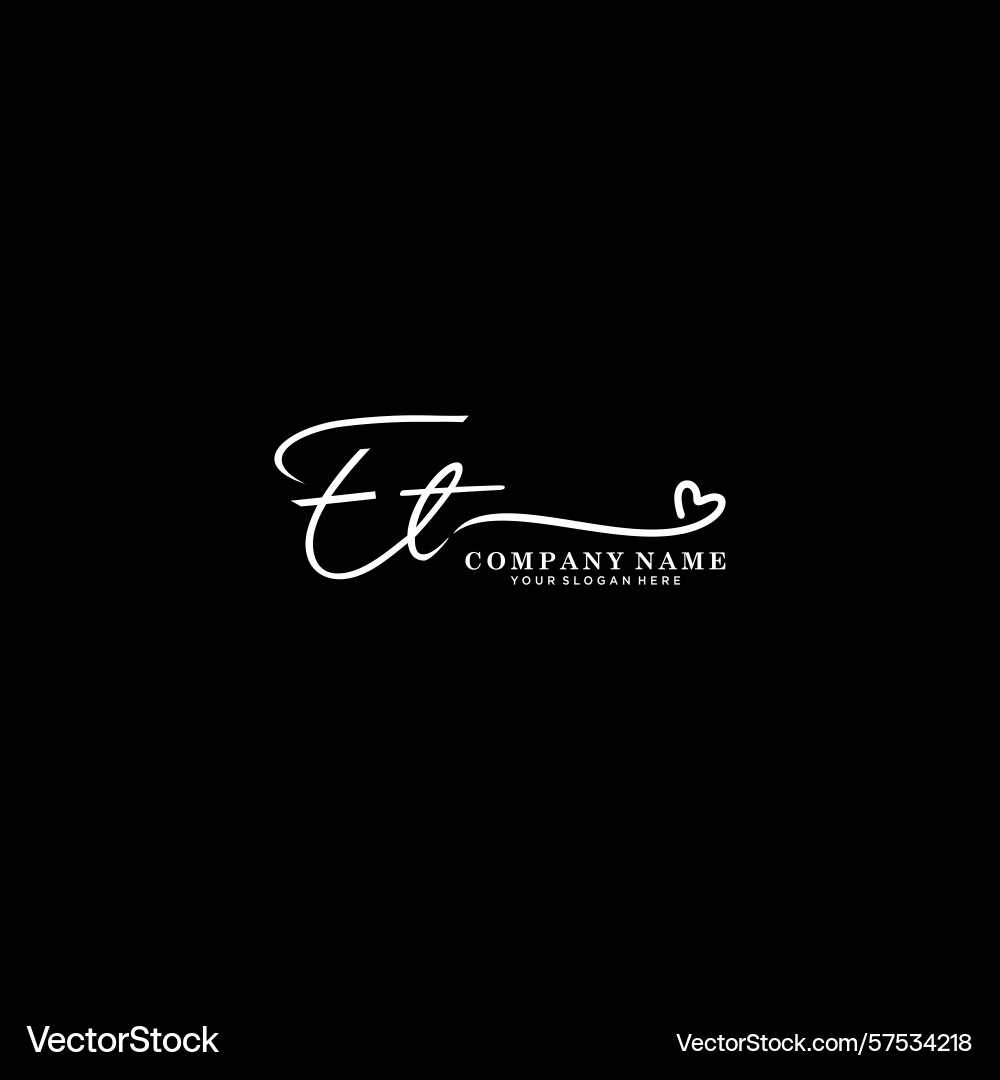 Signature style et initial logos initials logo Vector Image