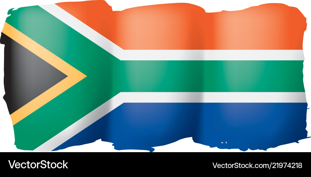 South africa flag on a white South africa flag on a white Vector Image