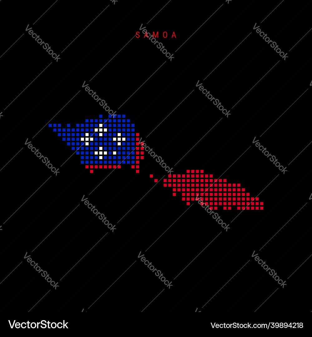 Square dots pattern map of samoa dotted pixel Square dots pattern map of samoa dotted pixel Vector Image