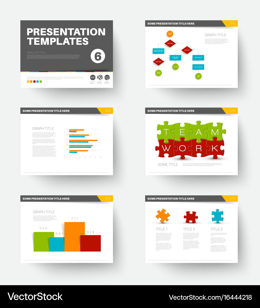 Template for presentation slides 6 vector image
