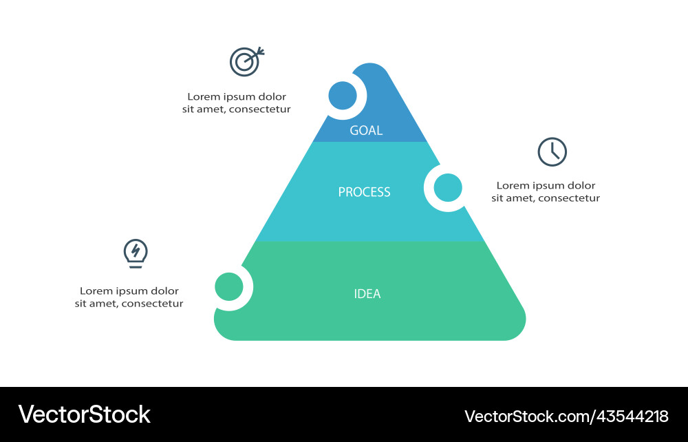Triangle with 3 elements infographic template Triangle with 3 elements infographic template Vector Image