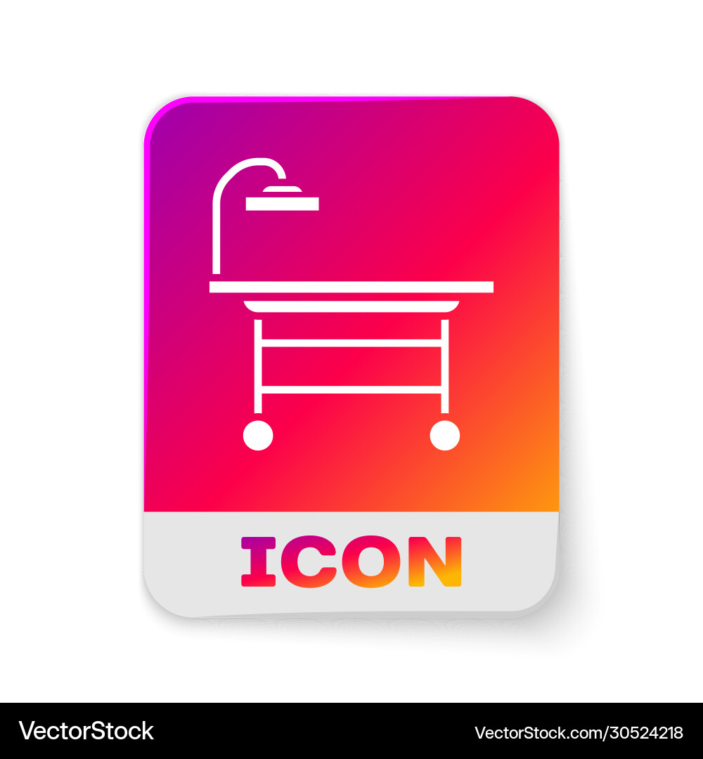 White operating table icon isolated on Vector Image