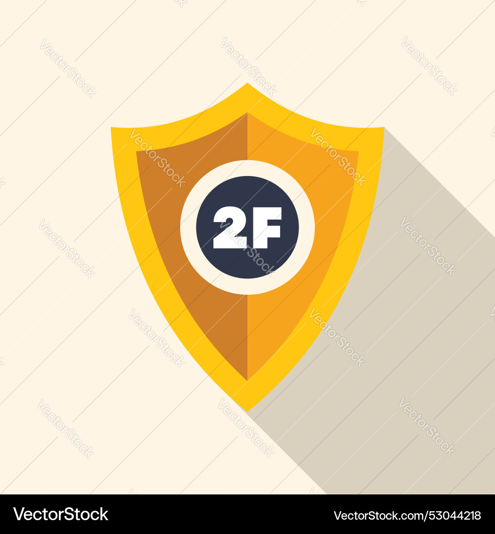 Yellow shield protecting two factor authentication Yellow shield protecting two factor authentication vector image