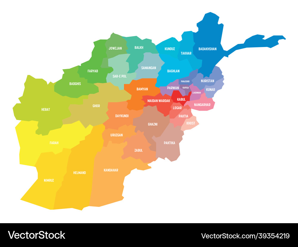 Afghanistan - map of provinces Afghanistan - map of provinces vector image