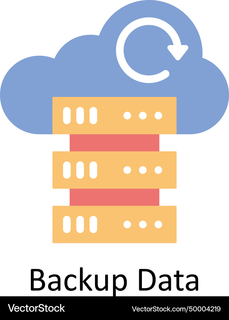 Backup data flat icon style vector image