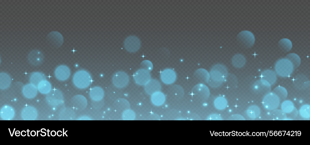 Blue bokeh with stars and sparkles shiny overlay Blue bokeh with stars and sparkles shiny overlay vector image