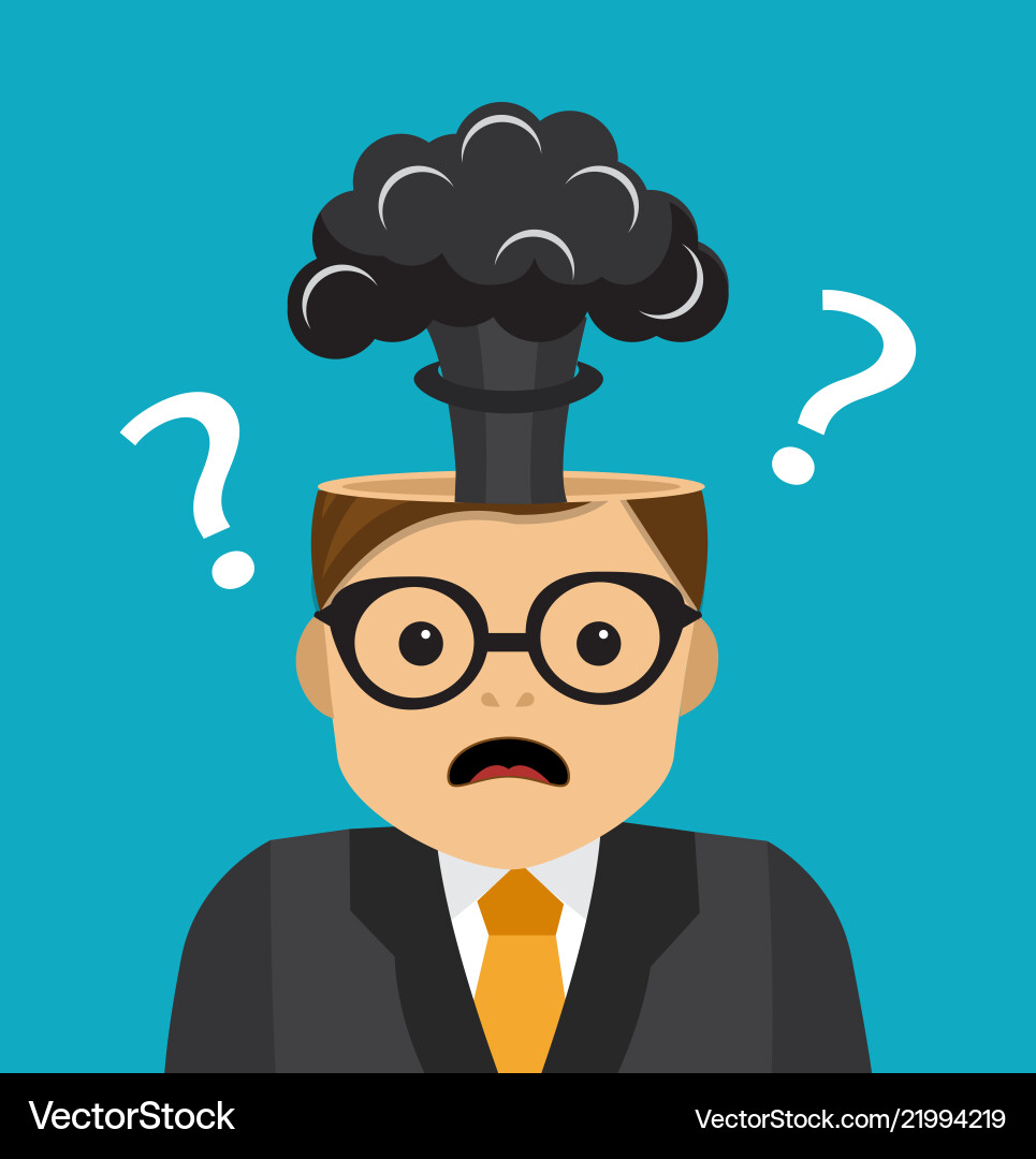 Brain Exploding with Confusion vector image