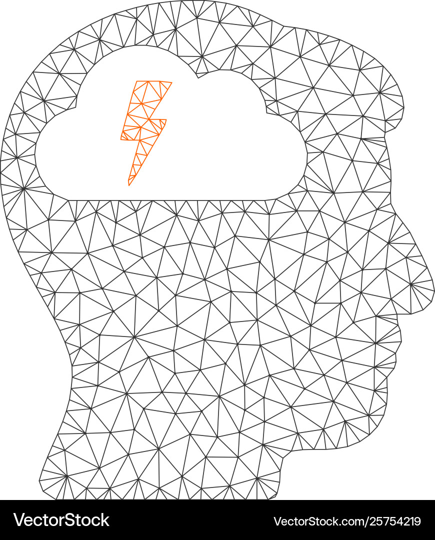 Brainstorming polygonal frame mesh Brainstorming polygonal frame mesh vector image