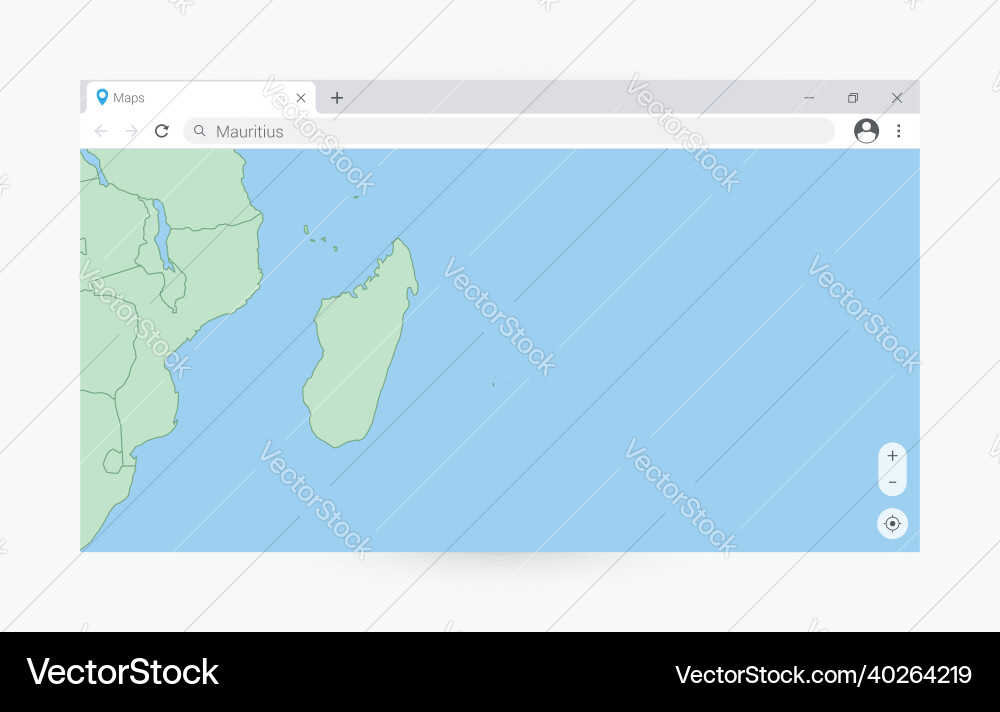 Browserfenster mit Karte von mauritius suchen Browserfenster mit Karte von mauritius suchen vektorbild
