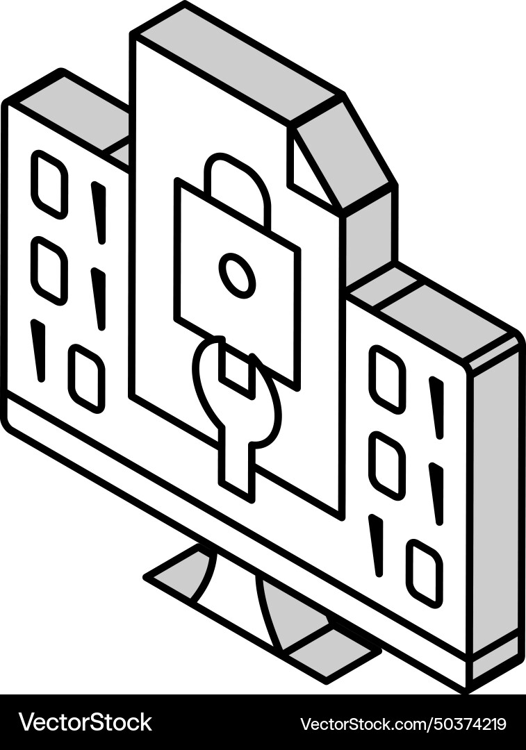 Closed source software isometric icon Vector Image