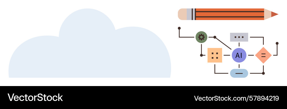 Cloud computing and ai workflow concept Vector Image