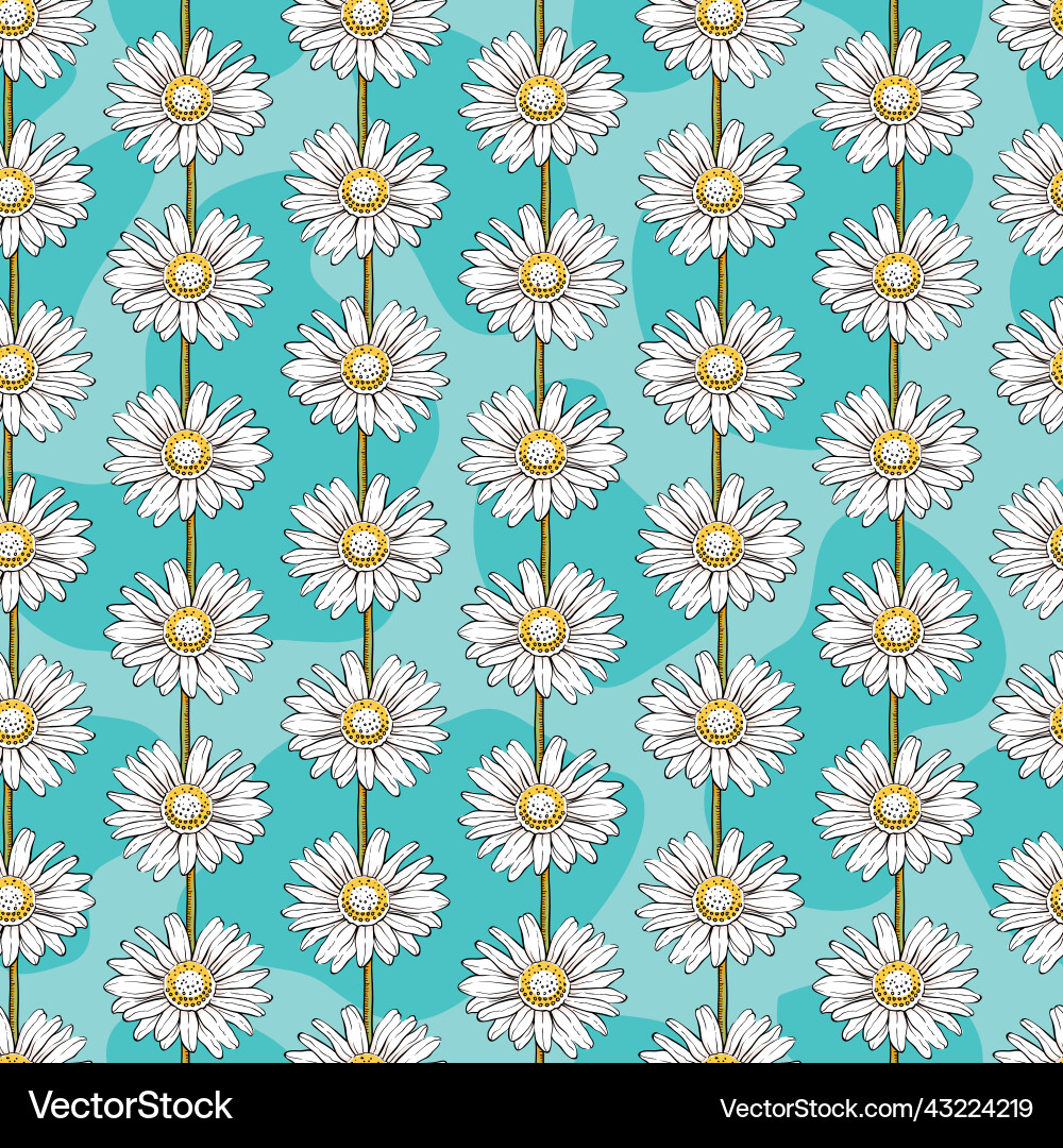 Daffodils flower in string seamless pattern Daffodils flower in string seamless pattern Vector Image
