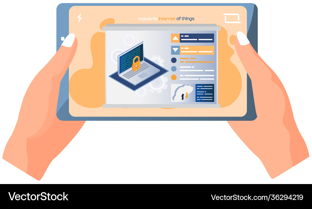 Data security access shield on computer desktop Data security access shield on computer desktop Vector Image