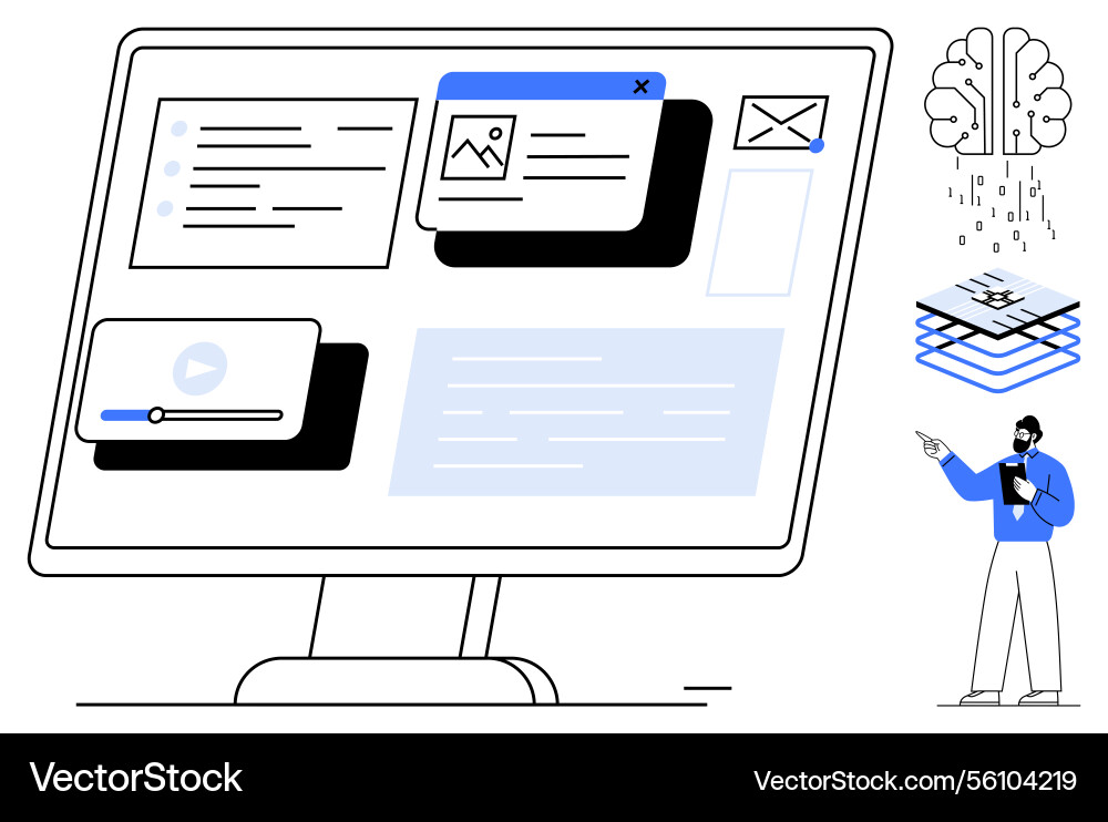 Digital interface showcasing data analysis Digital interface showcasing data analysis vector image